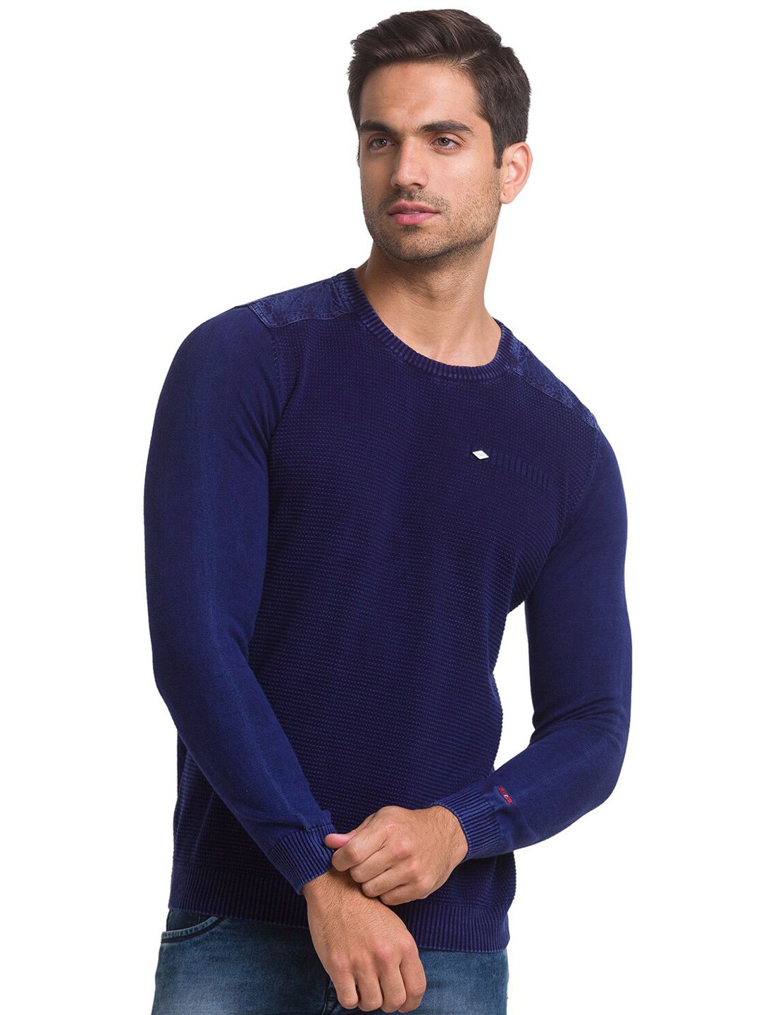 Being Human Men Navy Blue Pullover Sweatshirt