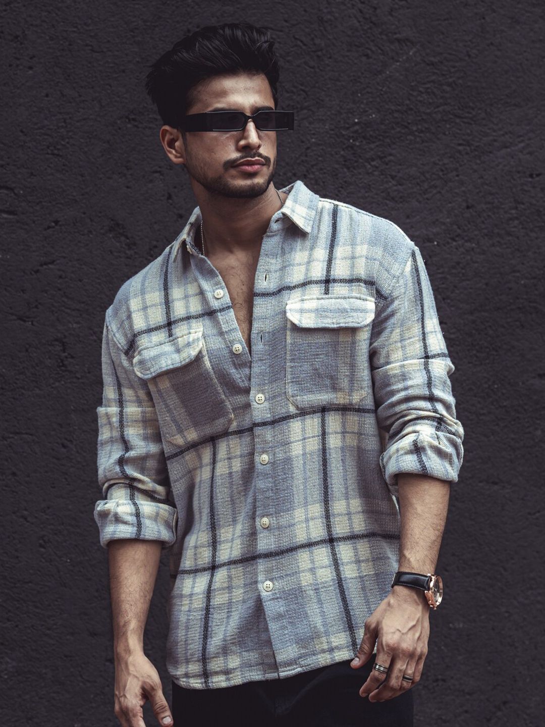 Powerlook Tartan Checked Opaque India Slim Casual Shirt