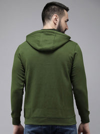 SPYKAR Typography Printed Front-Open Hooded Sweatshirt