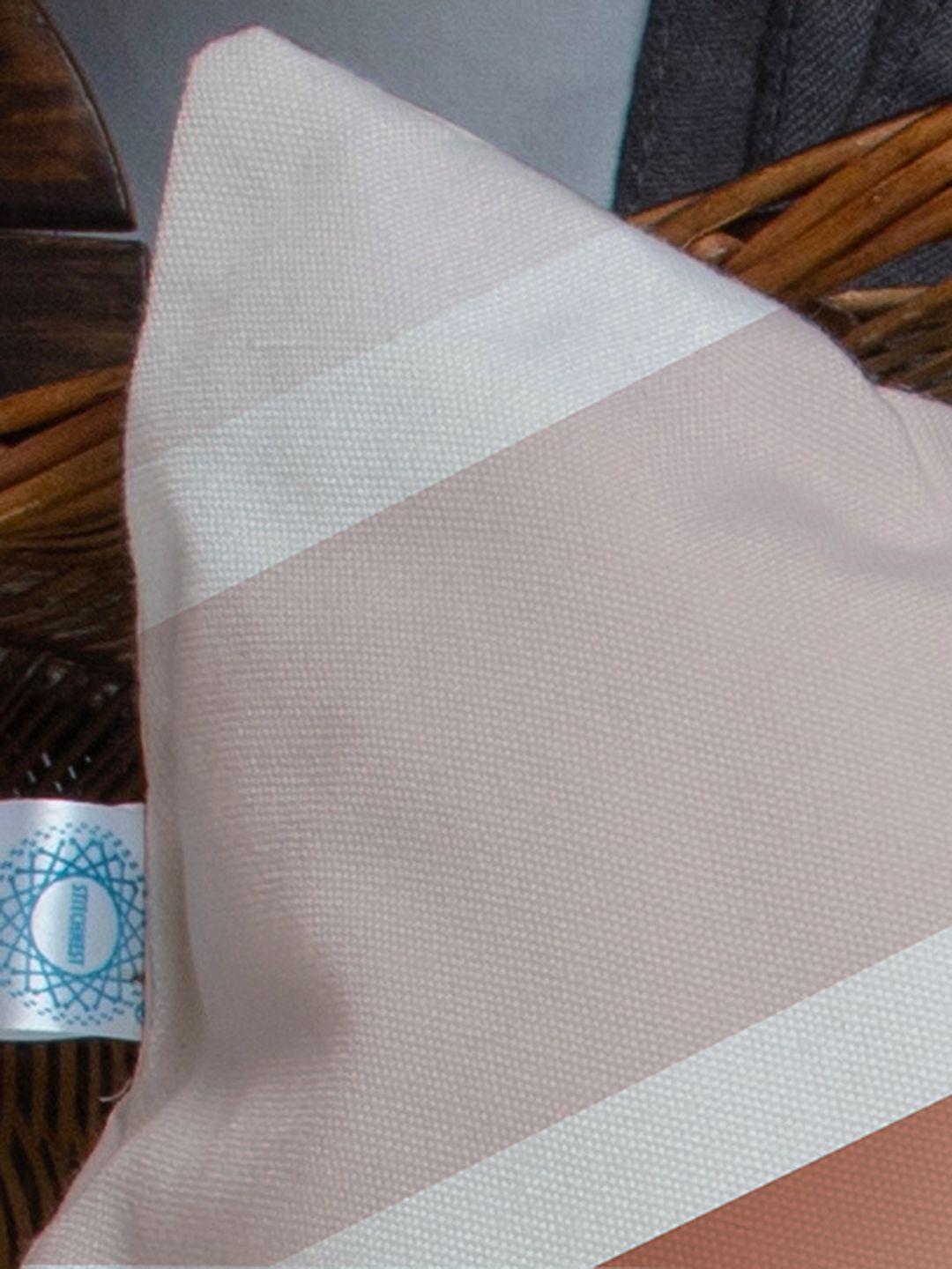 STITCHNEST Blue & Pink Set of 5 Geometric Square Cushion Covers