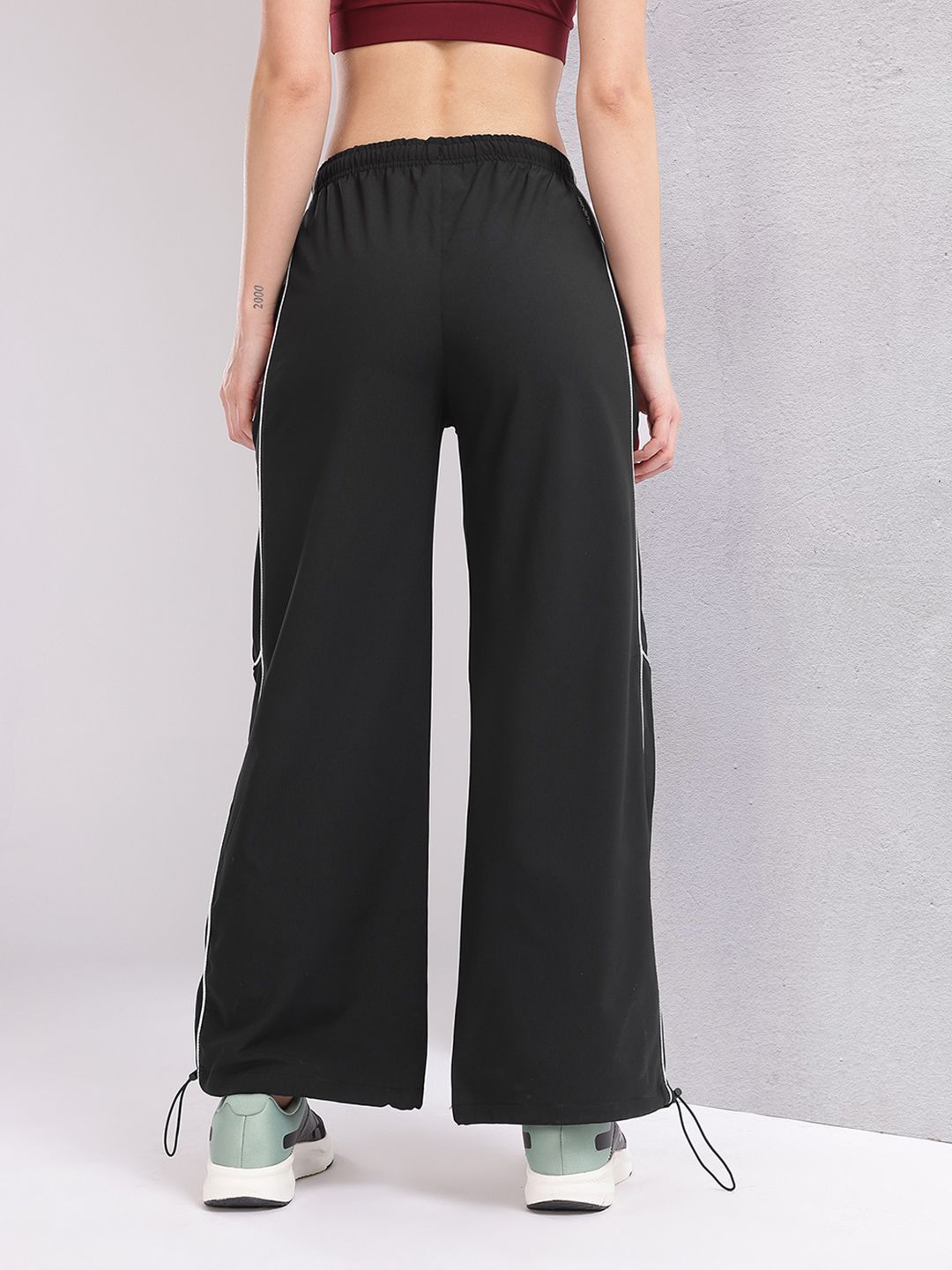 HRX by Hrithik Roshan Women Contrast Piping Rapid-Dry Flared Training Track Pants