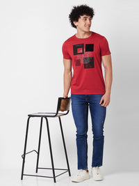 SPYKAR Graphic Printed Cotton Slim Fit T-shirt
