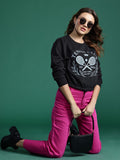 DressBerry Printed Drop-Shoulder Sleeves Sweatshirt