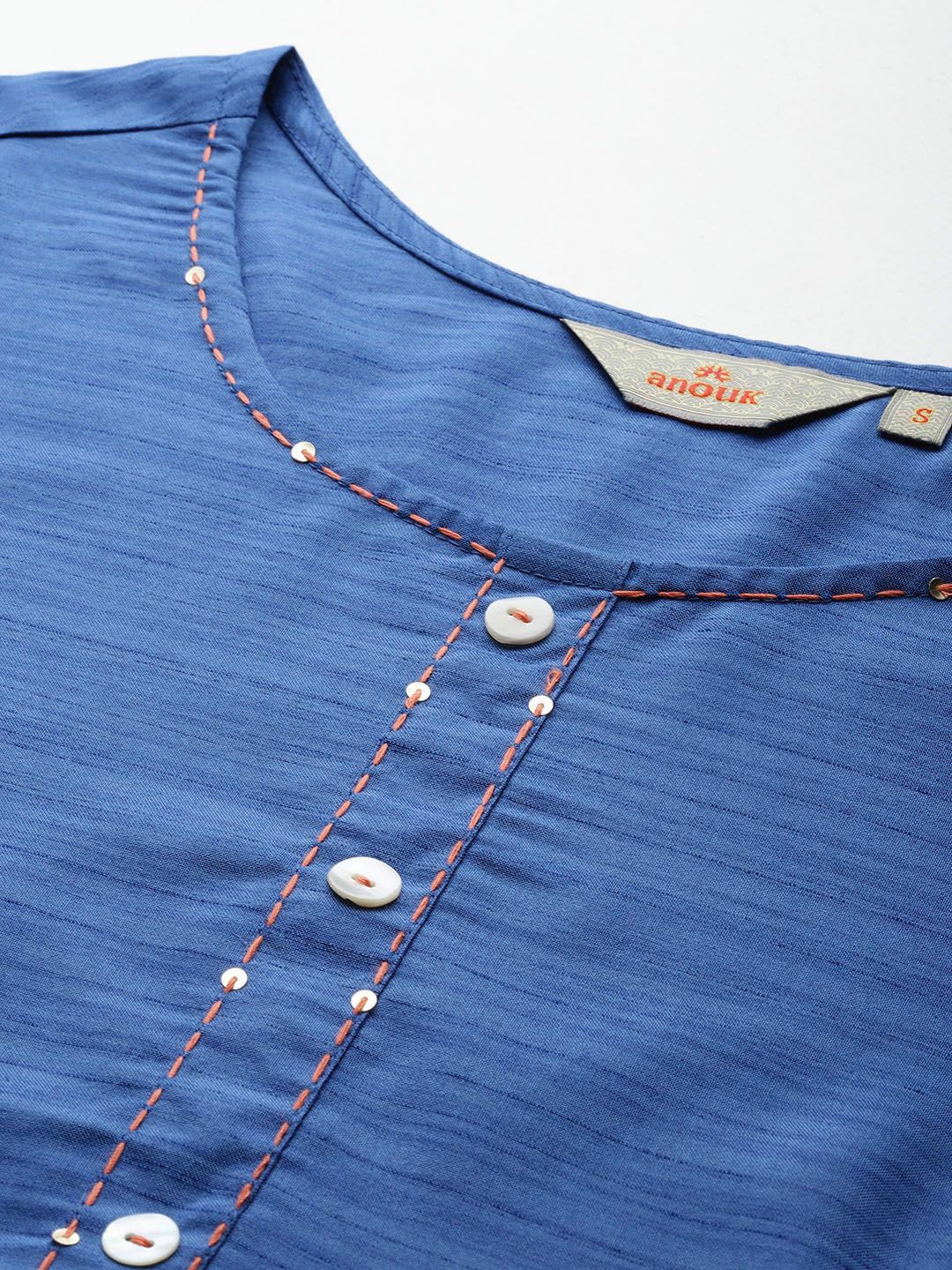 Anouk Striped A-Line Kurta