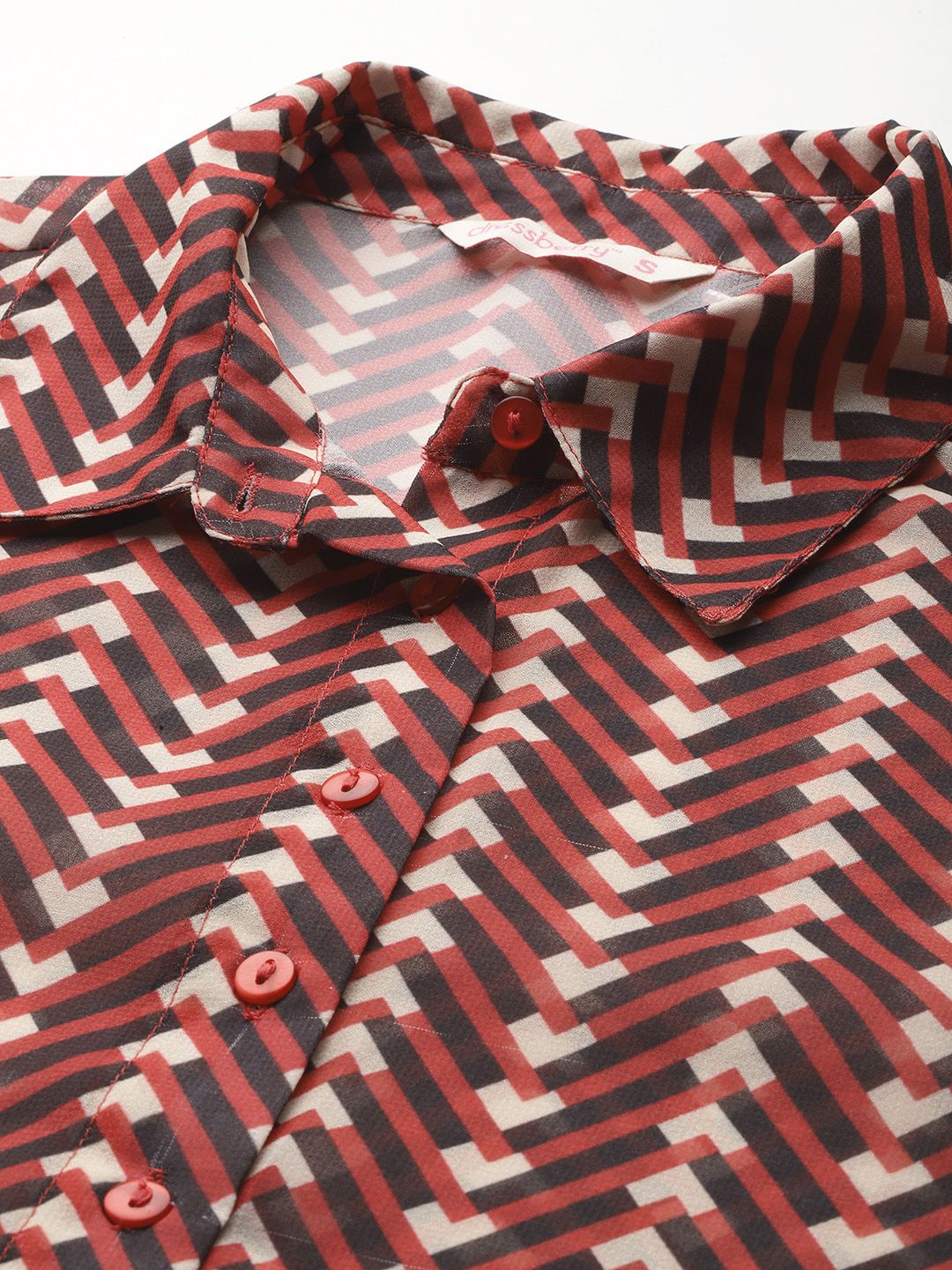 DressBerry Printed Semi Sheer Casual Shirt