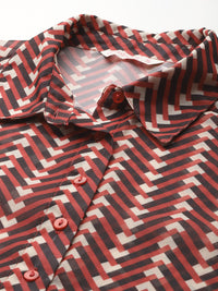 DressBerry Printed Semi Sheer Casual Shirt