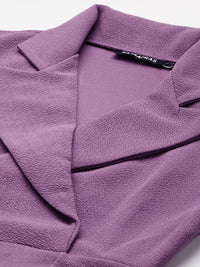 SASSAFRAS Lavender Notch Collar Belted Dress