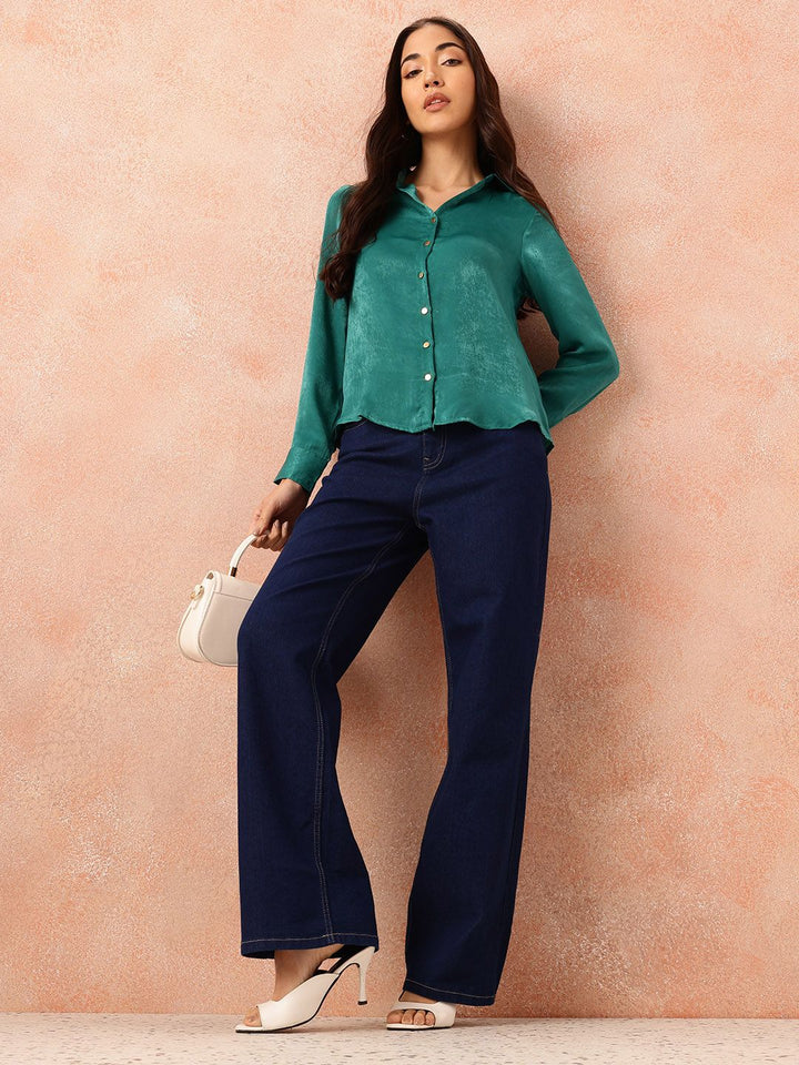 all about you Satin-Finish Regular Fit Casual Shirt