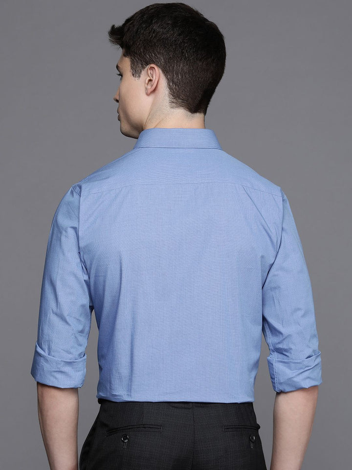 Raymond Men Pure Cotton Slim Fit Micro Checked Formal Shirt