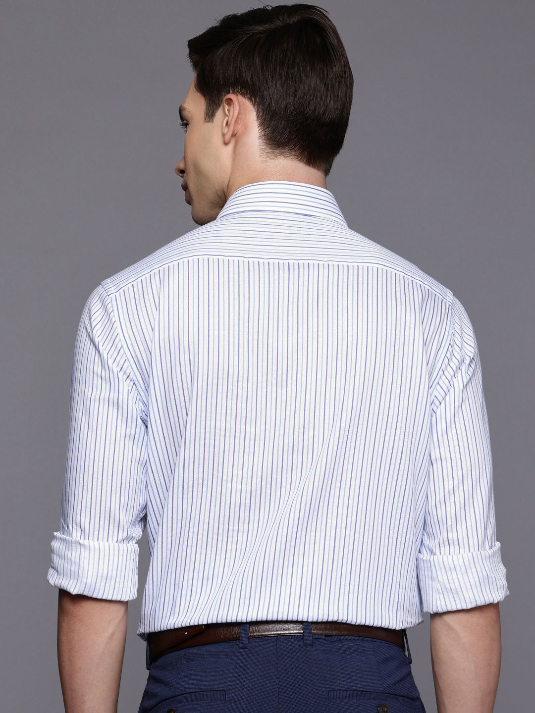 Raymond Slim Fit Striped Pure Cotton Formal Shirt