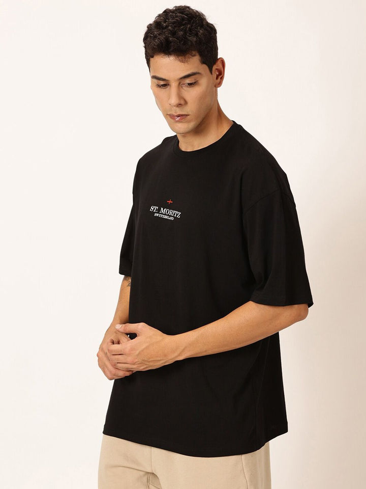 Thomas Scott Round Neck Typography Printed Cotton Oversized T-shirt