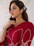 Indo Era Embroidered Three-Quarter Sleeves Tunic With Palazzo