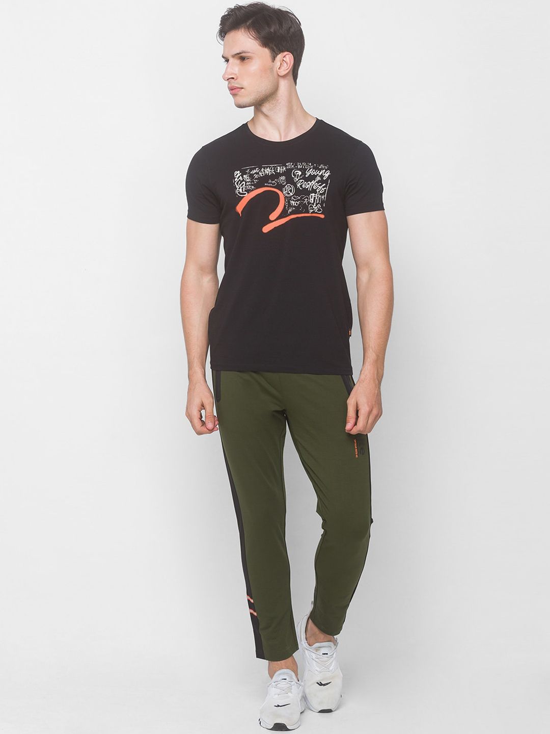 SPYKAR Men Green Solid Slim Fit Track Pants