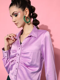 STREET 9 Women Lavender Semiformal Shirt