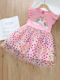 YK Girls Conversational Printed Fit & Flare Dress