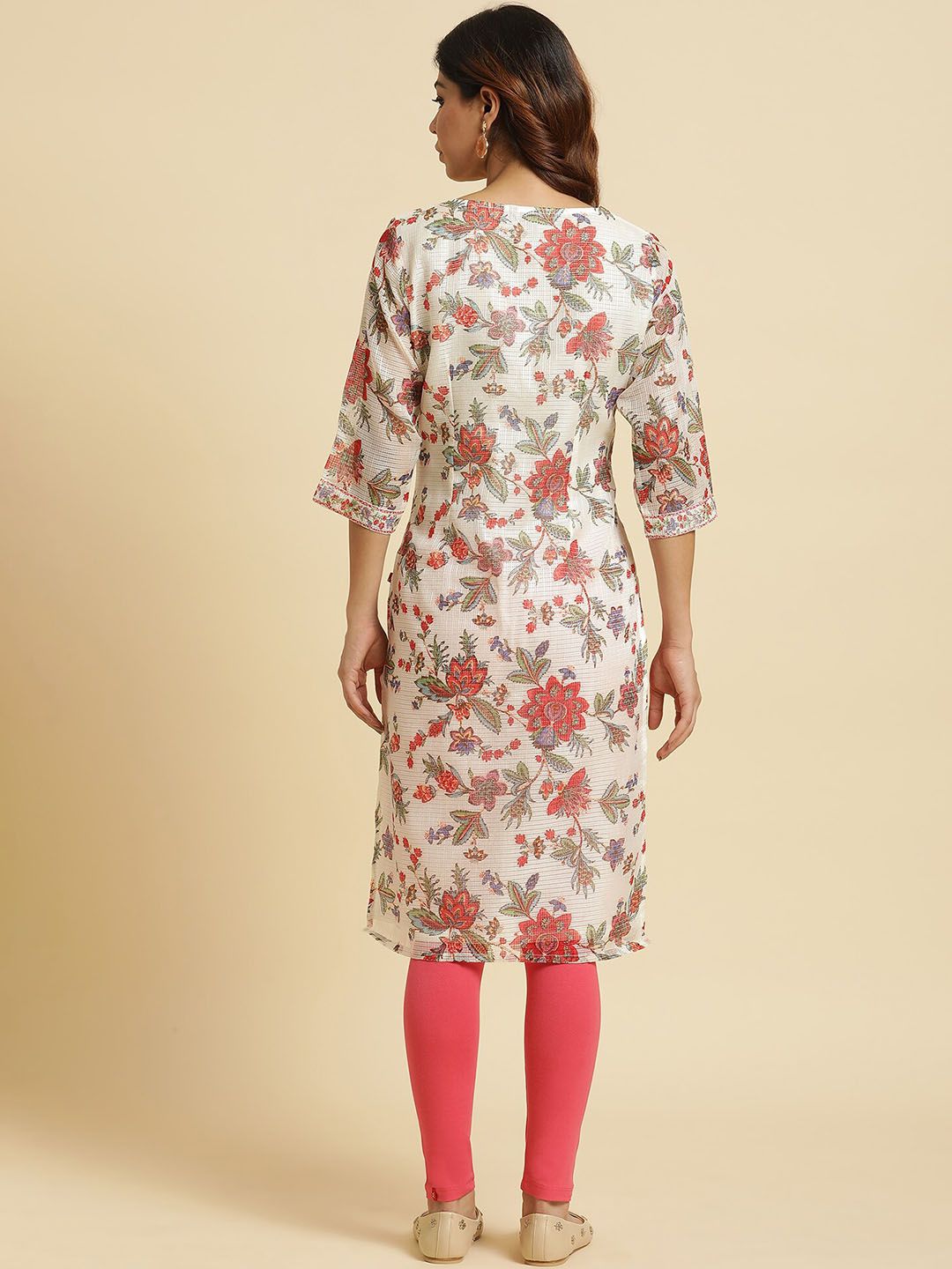 W Women Floral Printed Straight Kurta