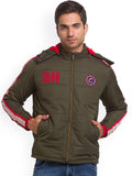 Being Human Men Olive Green Colourblocked Crop Open Front Jacket with Patchwork