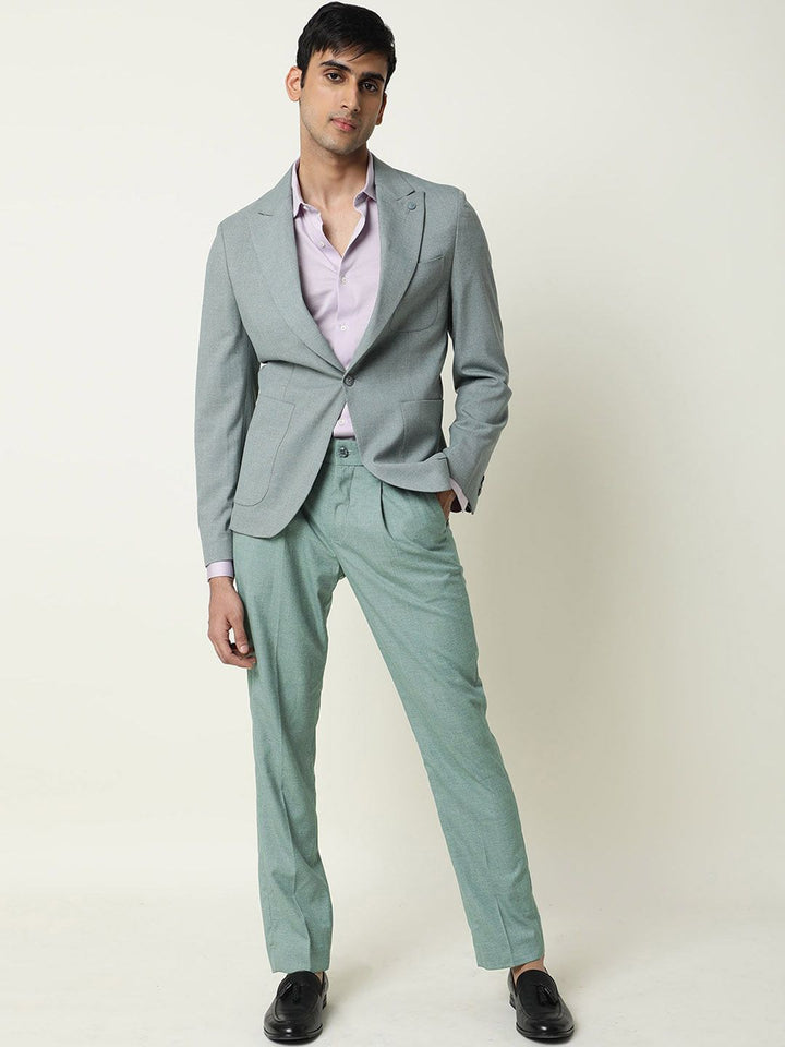 RARE RABBIT Men Dexs Slim Fit Mid Rise Formal Trouser