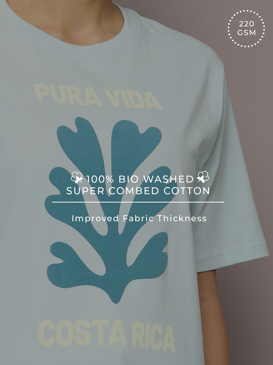 DILLINGER Graphic Printed Embossed Oversized Pure Cotton T-Shirt