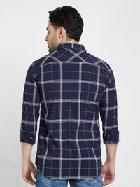 SPYKAR Classic Windowpane Checked Pure Cotton Casual Shirt
