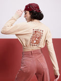 DressBerry Indie Printed Cropped Sweatshirt
