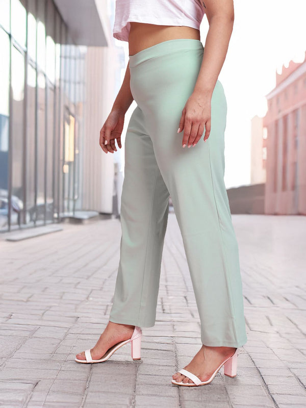 DressBerry Women Plus Size Rib Knit Trousers