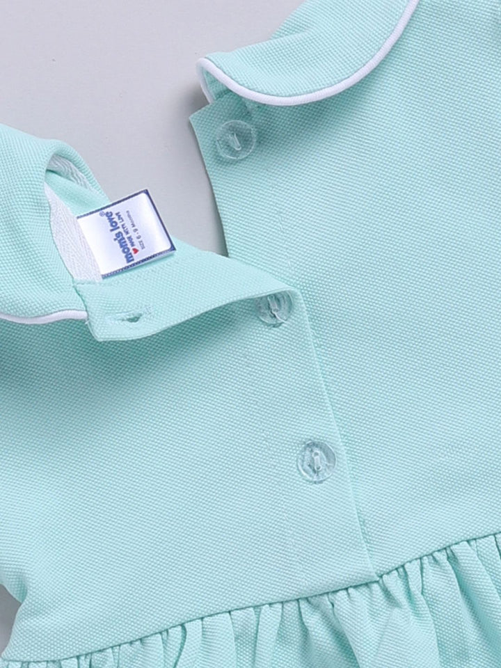 Moms Love Infant Girls Peter Pan Collar Puff Sleeve Fit & Flare Dress