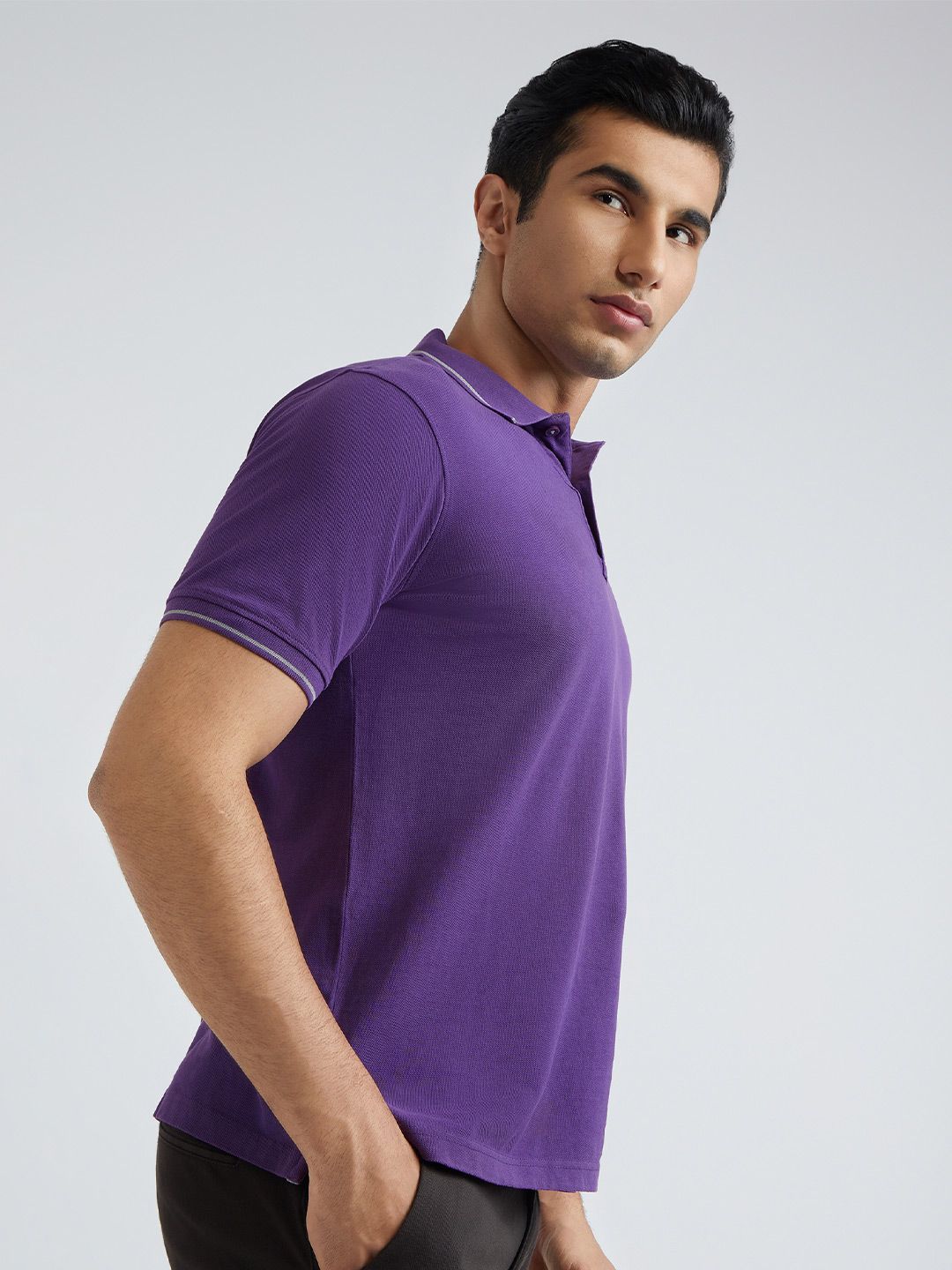 Raymond Pure Cotton Modern Fit Polo Collar Casual T-shirt