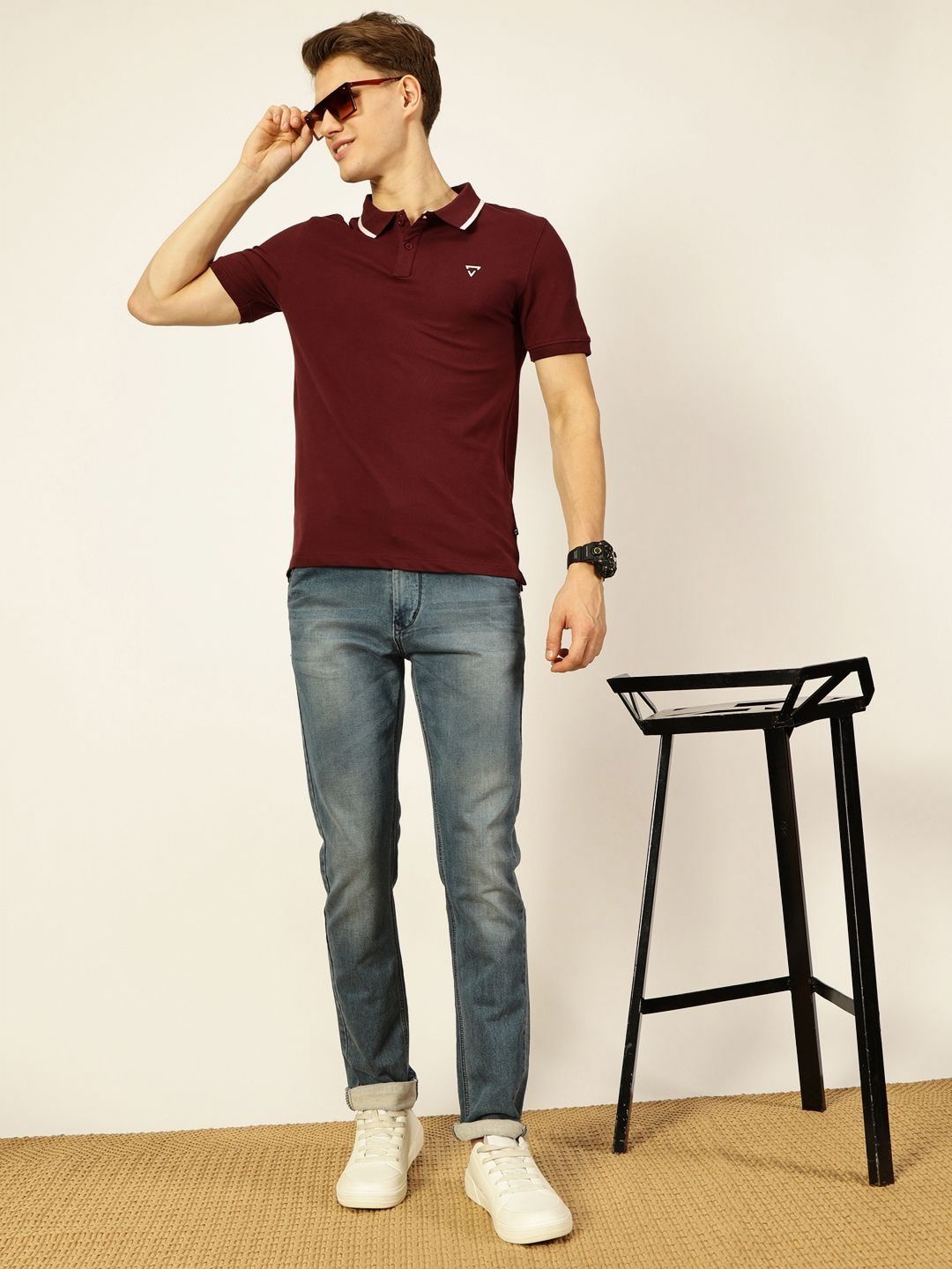 Thomas Scott Men Solid Polo Collar T-shirt
