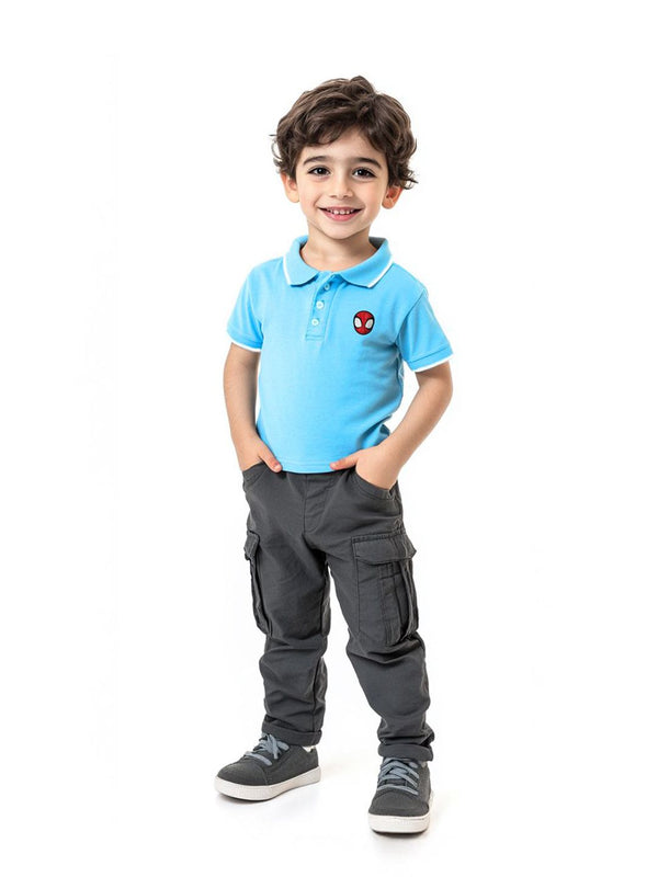 NautiNati Marvel Spiderman Baby Boys Blue Superhero Pure Cotton T Shirt