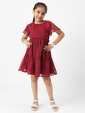 Nauti Nati Flared Sleeve Ruffled Fit & Flare Dress