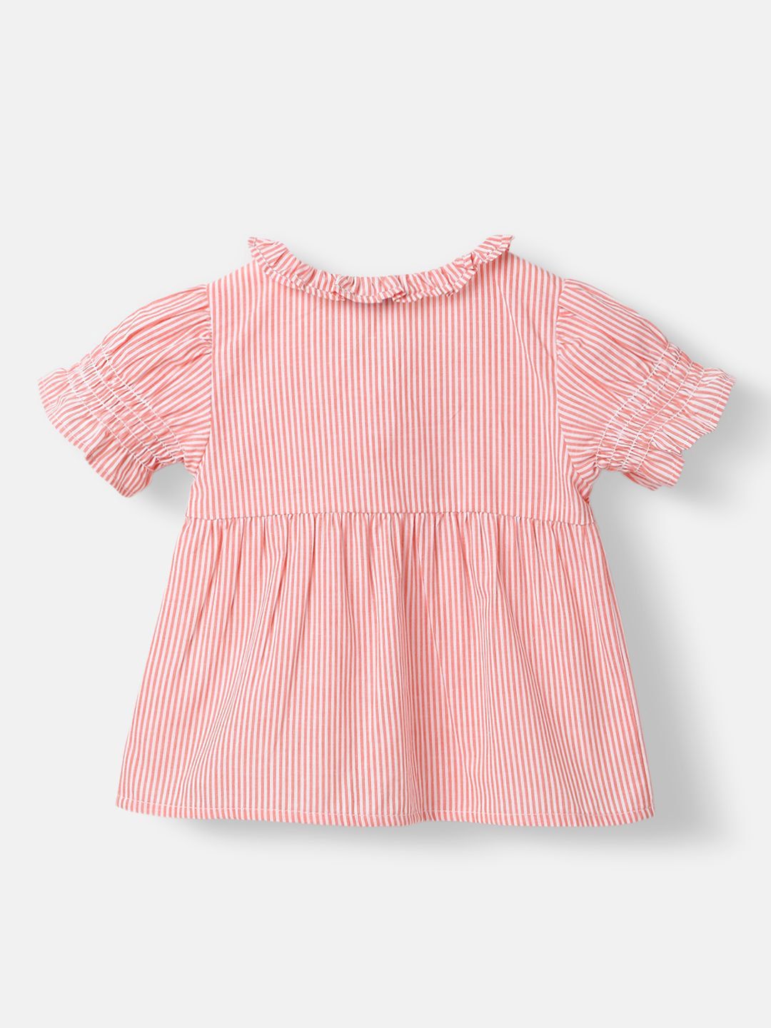 Nauti Nati Girls Striped  Ruffles Smocked Cotton Top
