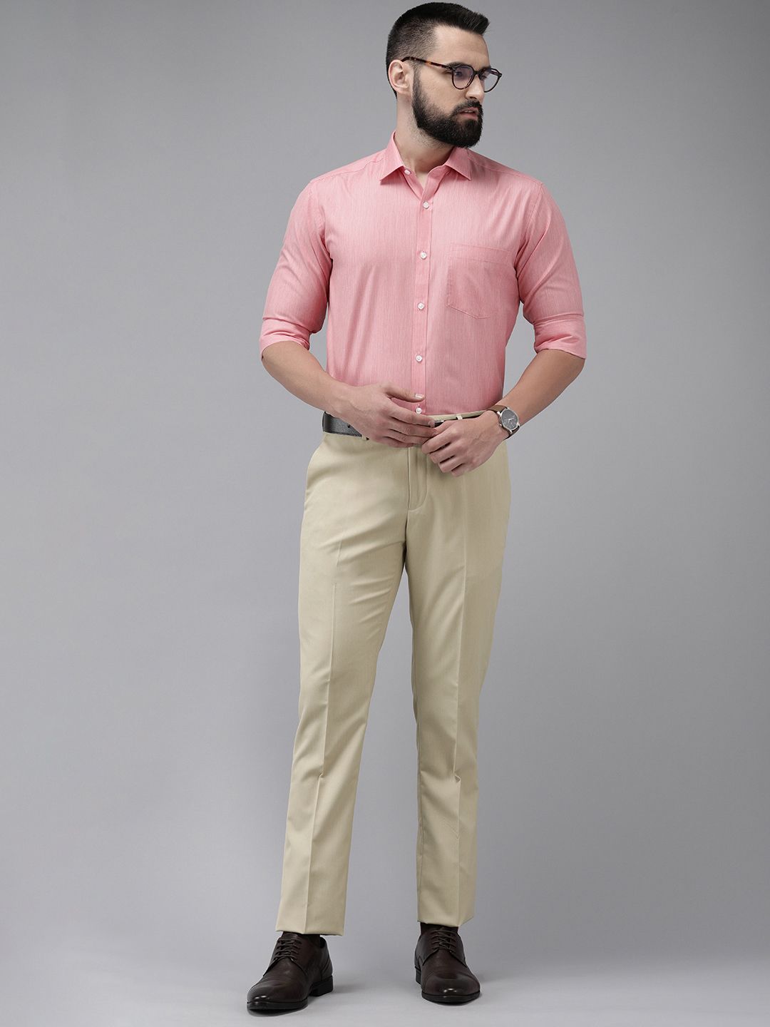 Park Avenue Self Design Slim Fit Formal Shirt