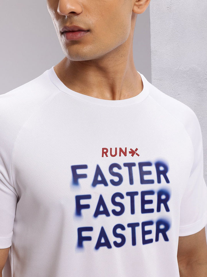 HRX by Hrithik Roshan Typography Printed Raglan Sleeves Rapid-Dry Running T-shirt
