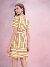 DressBerry Geometric Printed A-Line Dress