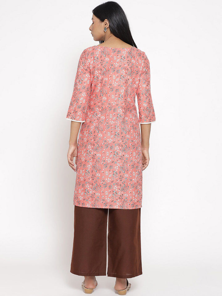 AURELIA Women Printed Straight Kurta with Palazzo