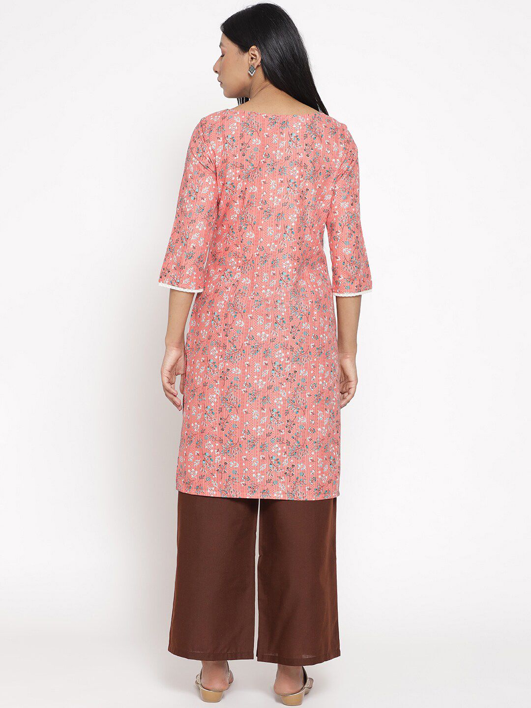 AURELIA Women Printed Straight Kurta with Palazzo