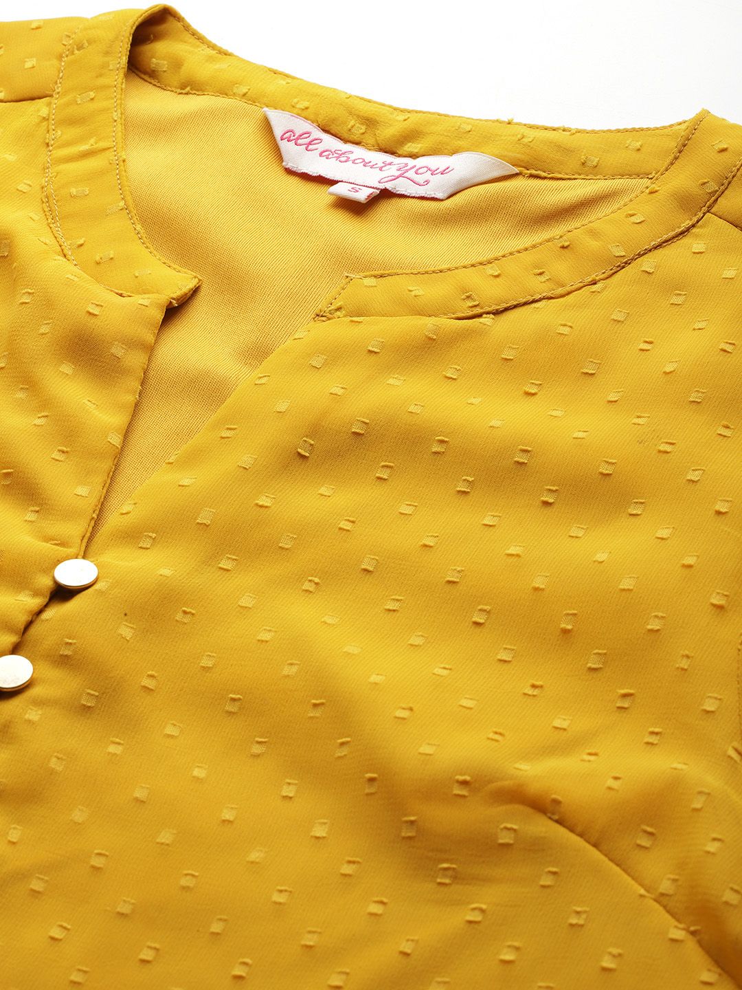 all about you Dobby Detail Puff Sleeve Top