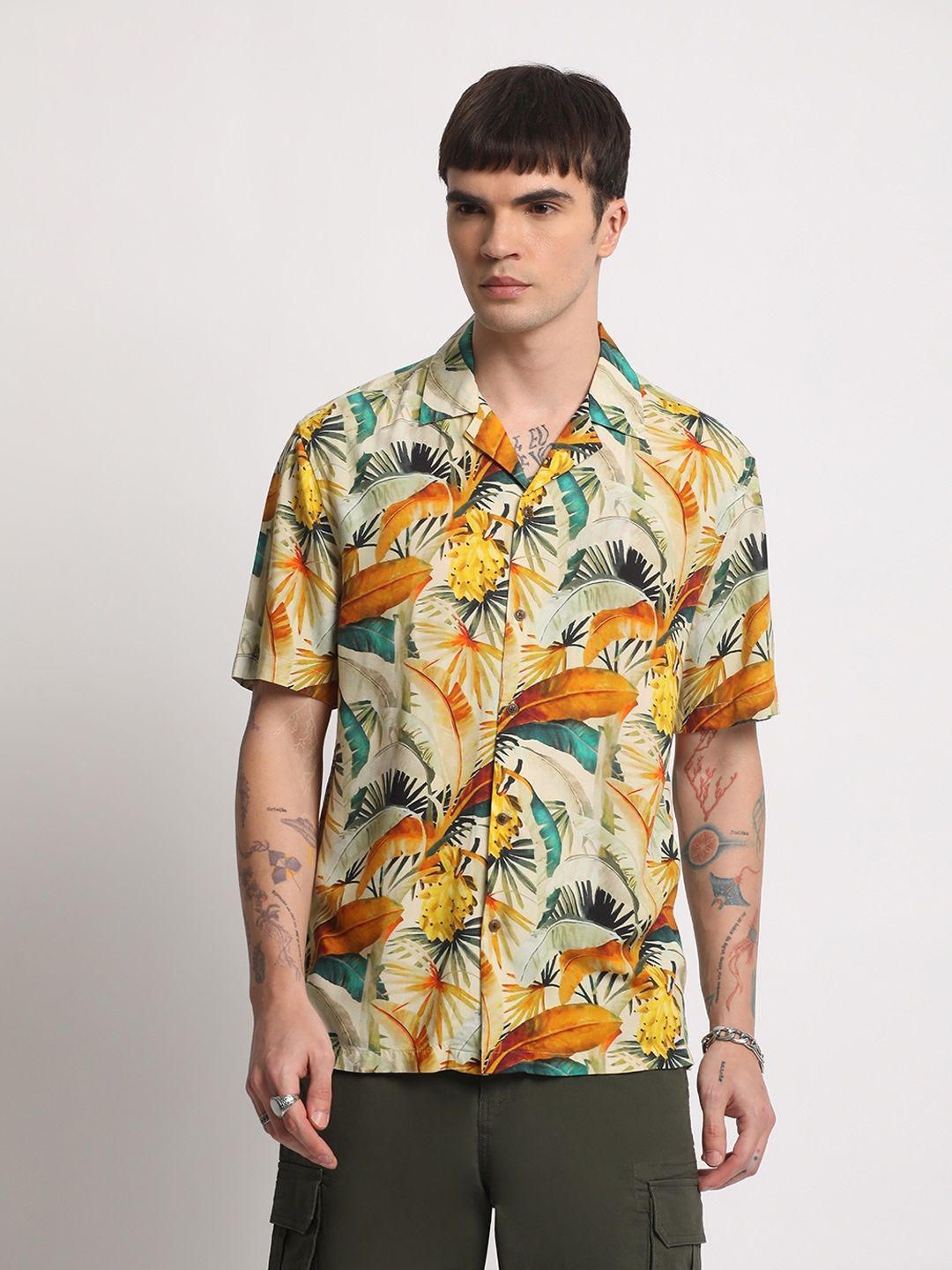 THE BEAR HOUSE Tropical Printed Casual Shirt