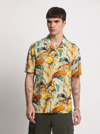 THE BEAR HOUSE Tropical Printed Casual Shirt