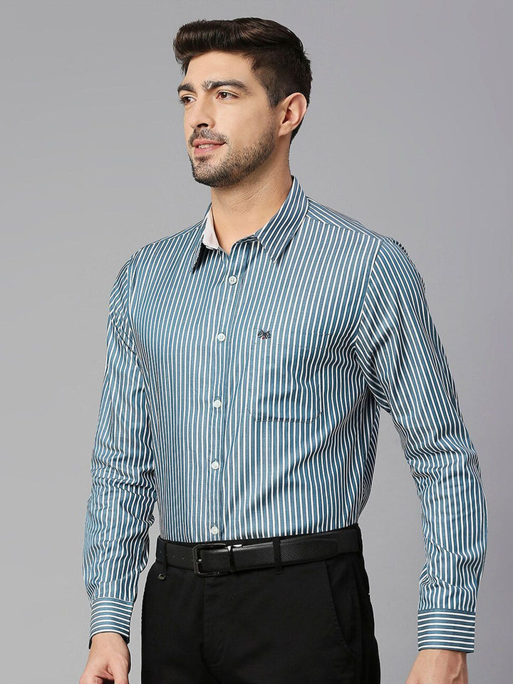Thomas Scott  Classic Slim Fit Striped Pure Cotton Formal Shirt