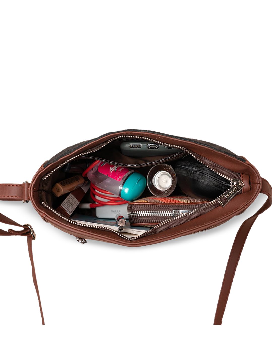 ZOUK Geometric Printed Structured Sling Bag