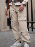 Powerlook Men Loose Fit Cotton Cargos Trousers