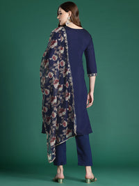 Indo Era Ethnic Motifs Embroidered Zari Kurta With Trousers & Dupatta