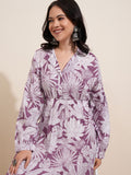 Vishudh Women Floral Print Midi Shirt Dress