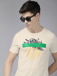 SPYKAR Printed Pure Cotton Slim Fit T-shirt