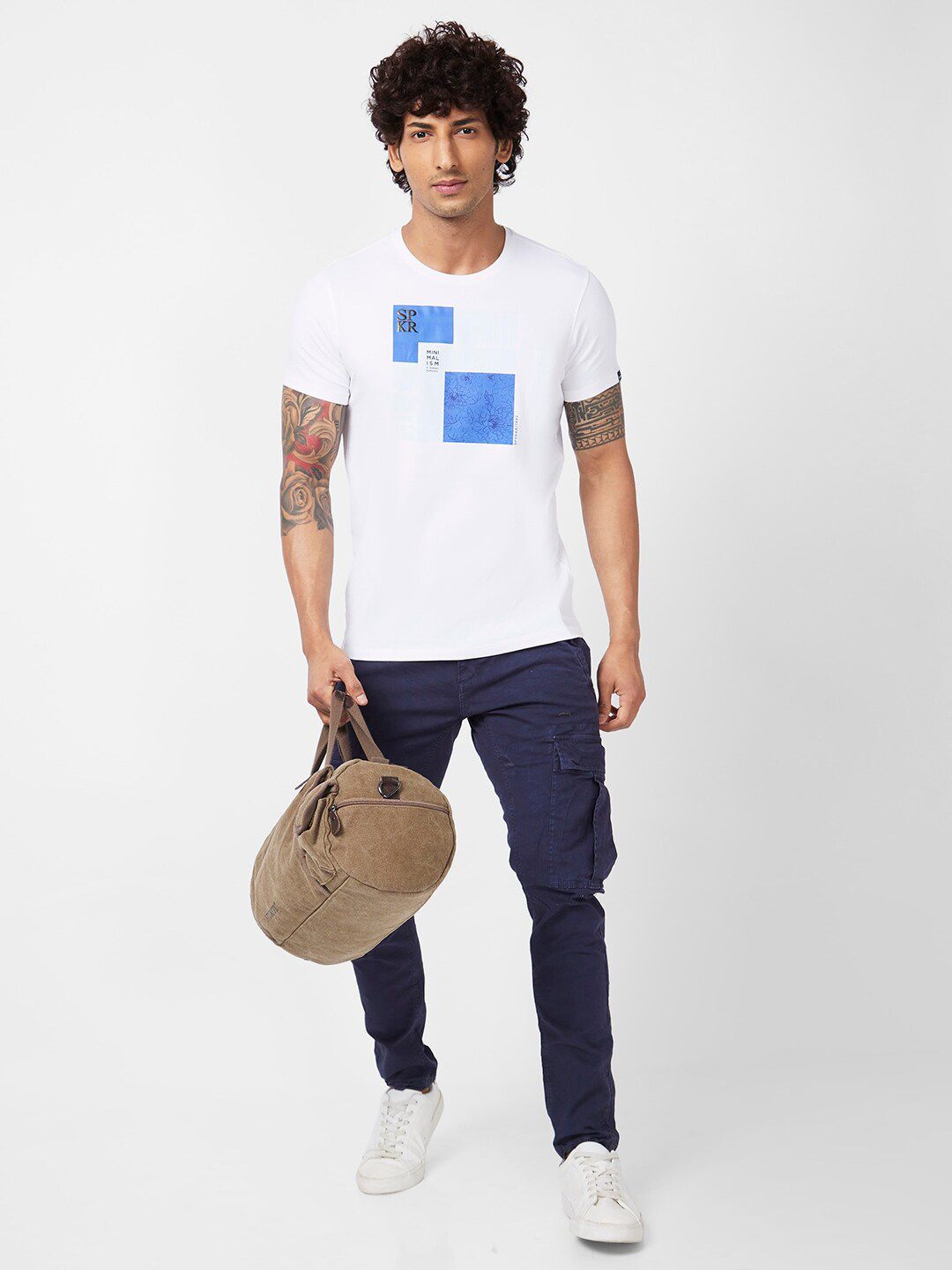 SPYKAR Graphic Printed Slim Fit Cotton Casual T-Shirt