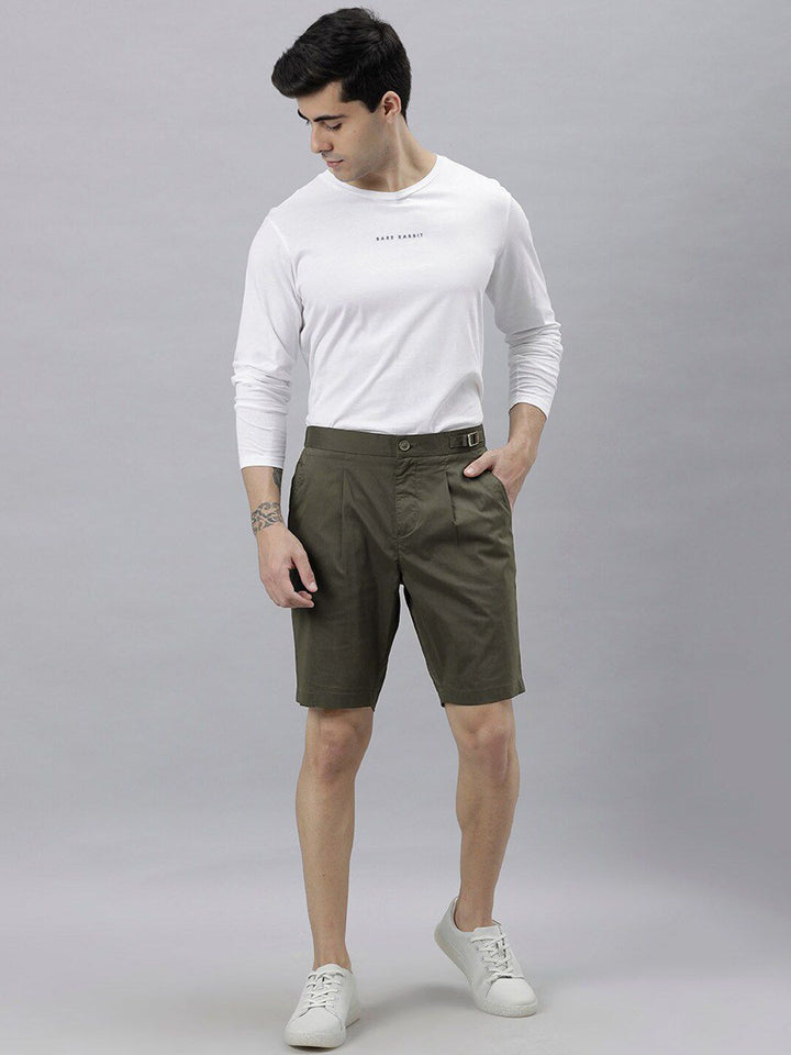 RARE RABBIT Men Osaka Slim Fit Mid-Rise Cotton Shorts