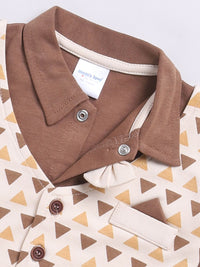 Moms Love Infant Boys Printed Pure Cotton Shirt with Joggers