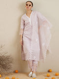 Indo Era Floral Embroidered V-Neck Thread Work Kurta with Trousers & With Dupatta